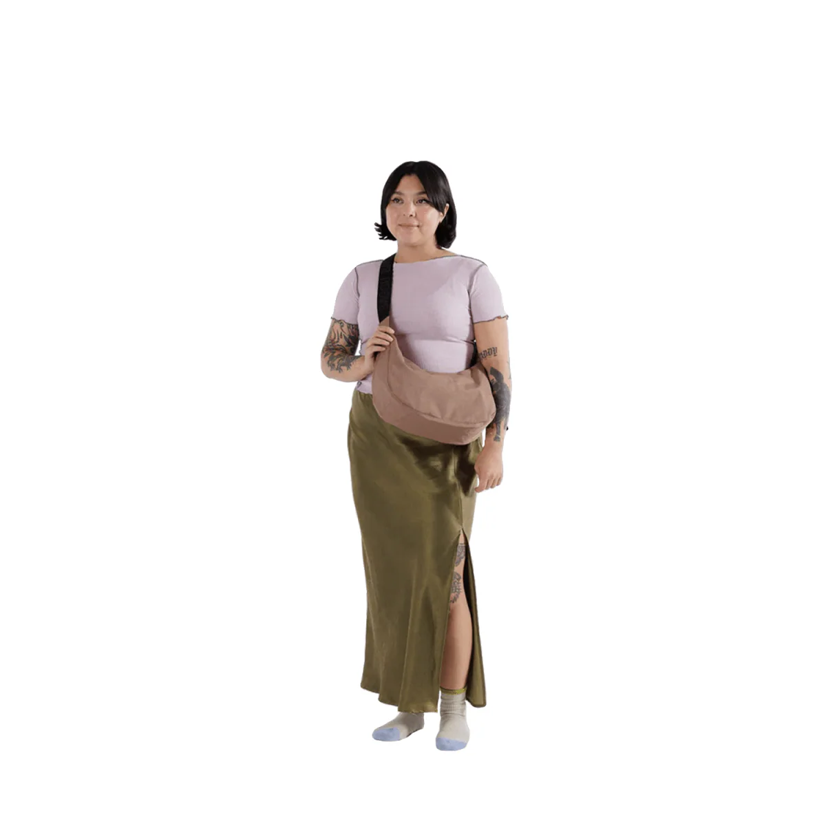 Baggu Medium Nylon Crescent Bag Cocoa - Image 2