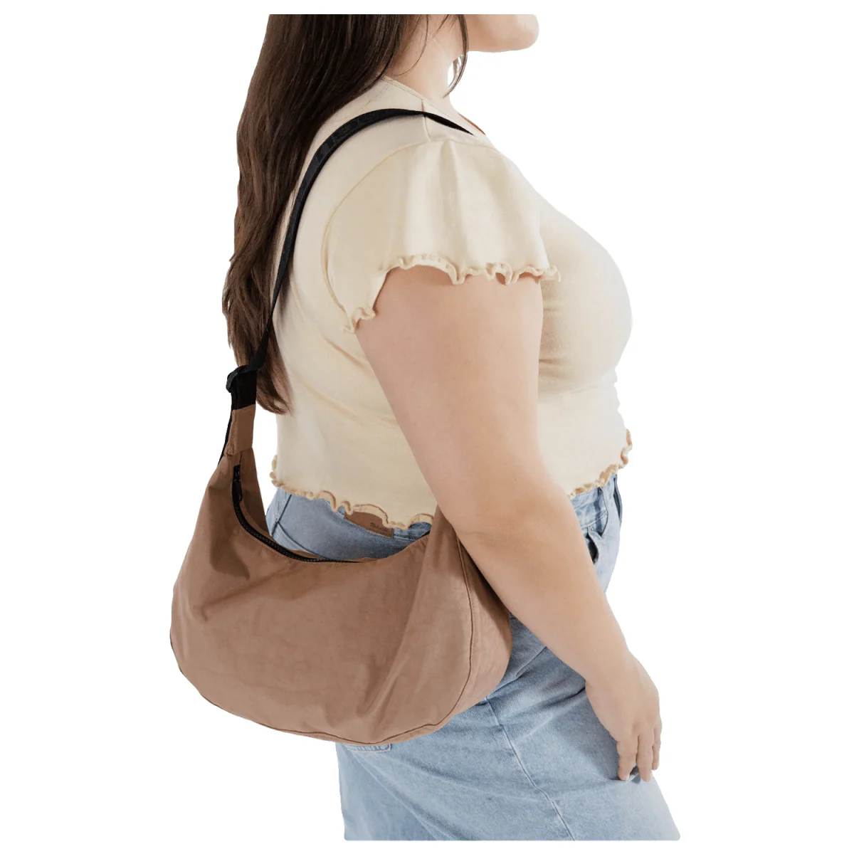 Baggu Medium Nylon Crescent Bag Cocoa - Image 3