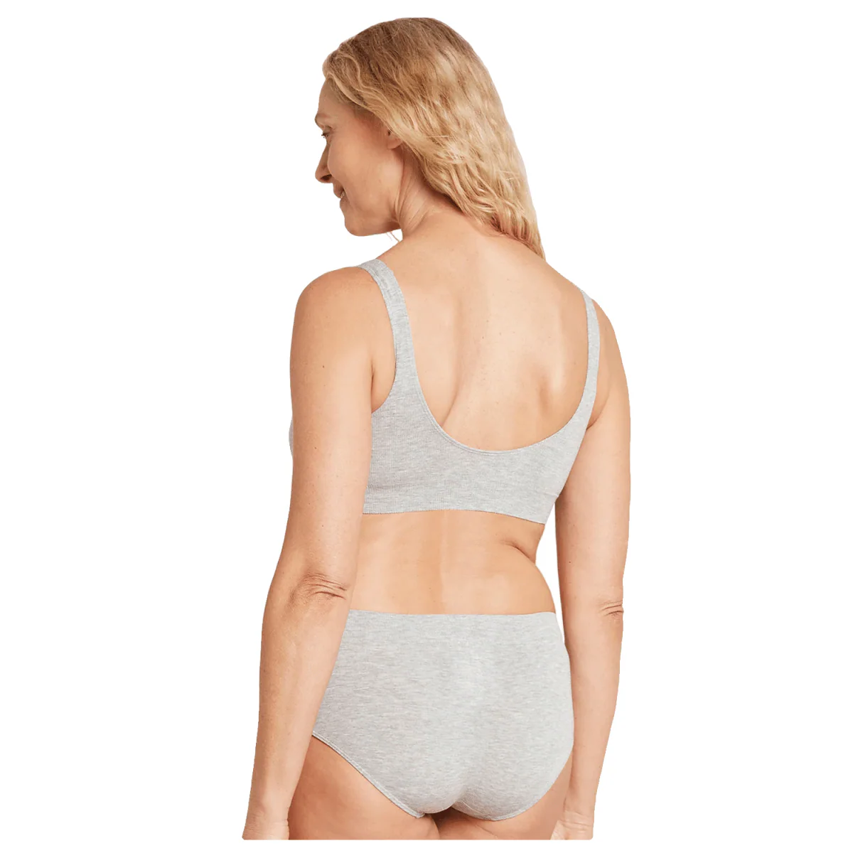 Boody Women's Padded Shaper Crop Bra Light Grey Marl - Image 3