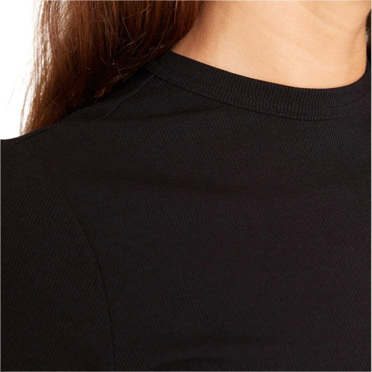 Boody Women's Ribbed Crew Neck T-shirt Black - Image 3