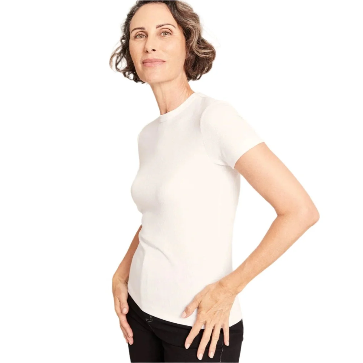 Boody Women's Ribbed Crew Neck T-shirt White - Image 2