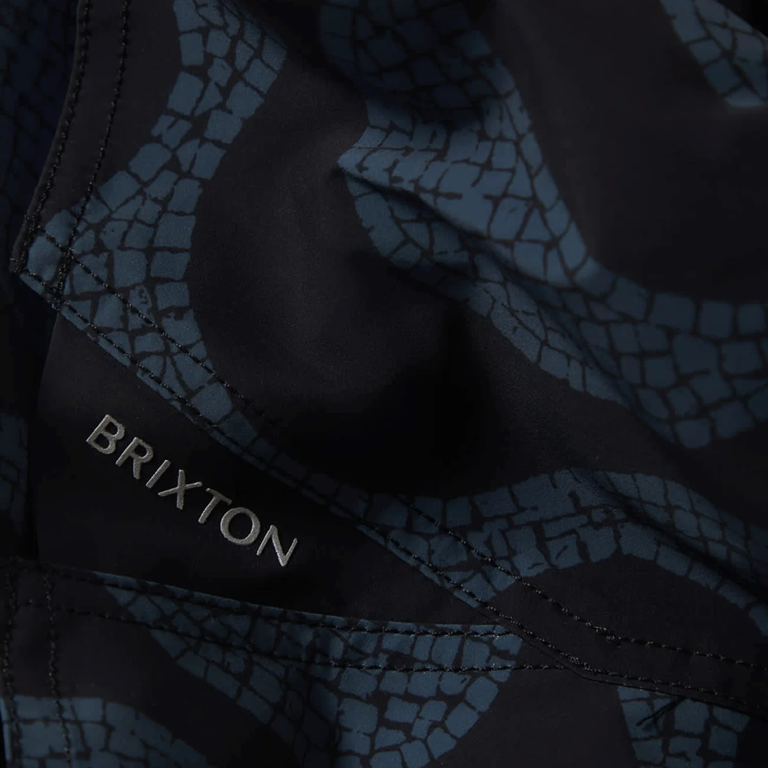 Brixton Men's Blitz 19" Boardshort Black/Future Grey Warped Tile - Image 5