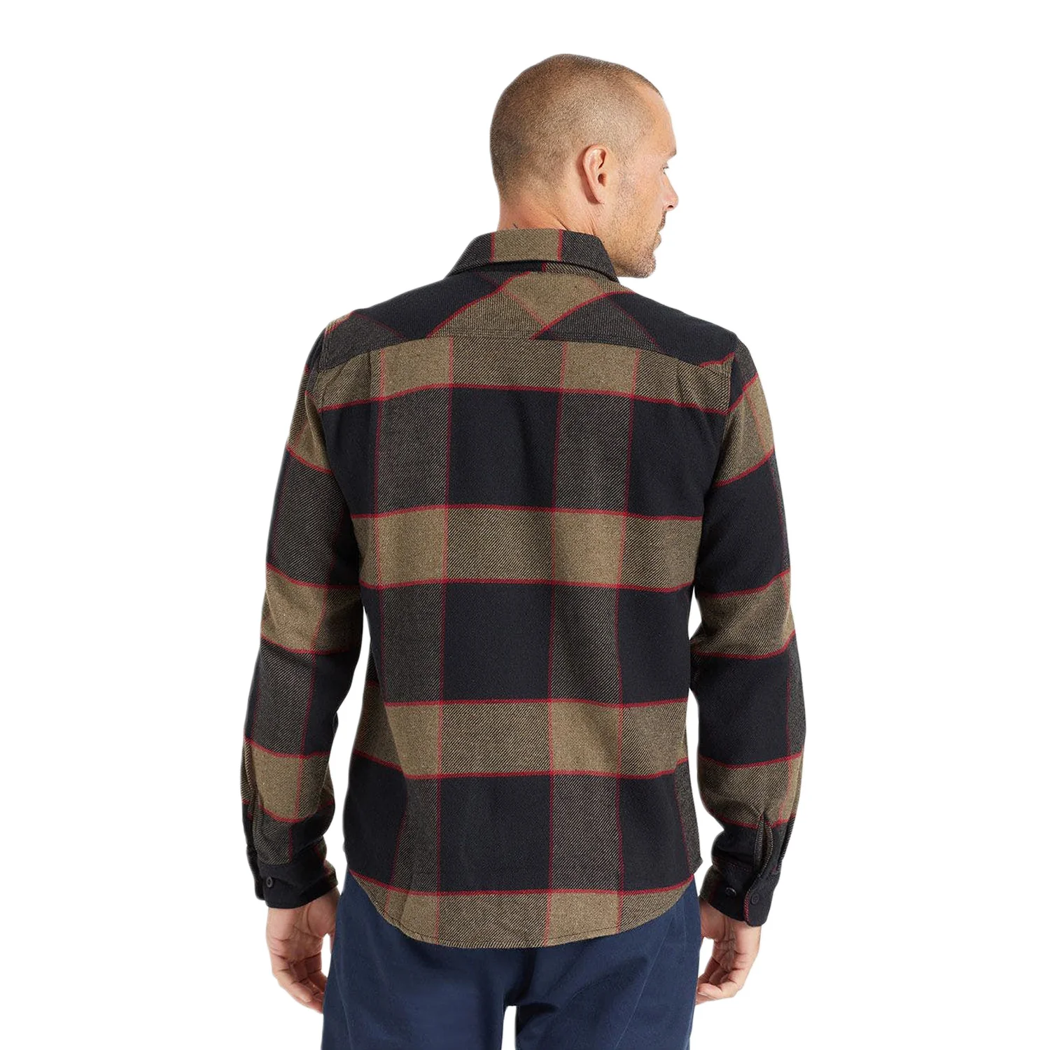 Brixton Men's Bowery L/S Flannel Shirt Heather Grey/Charcoal - Image 2