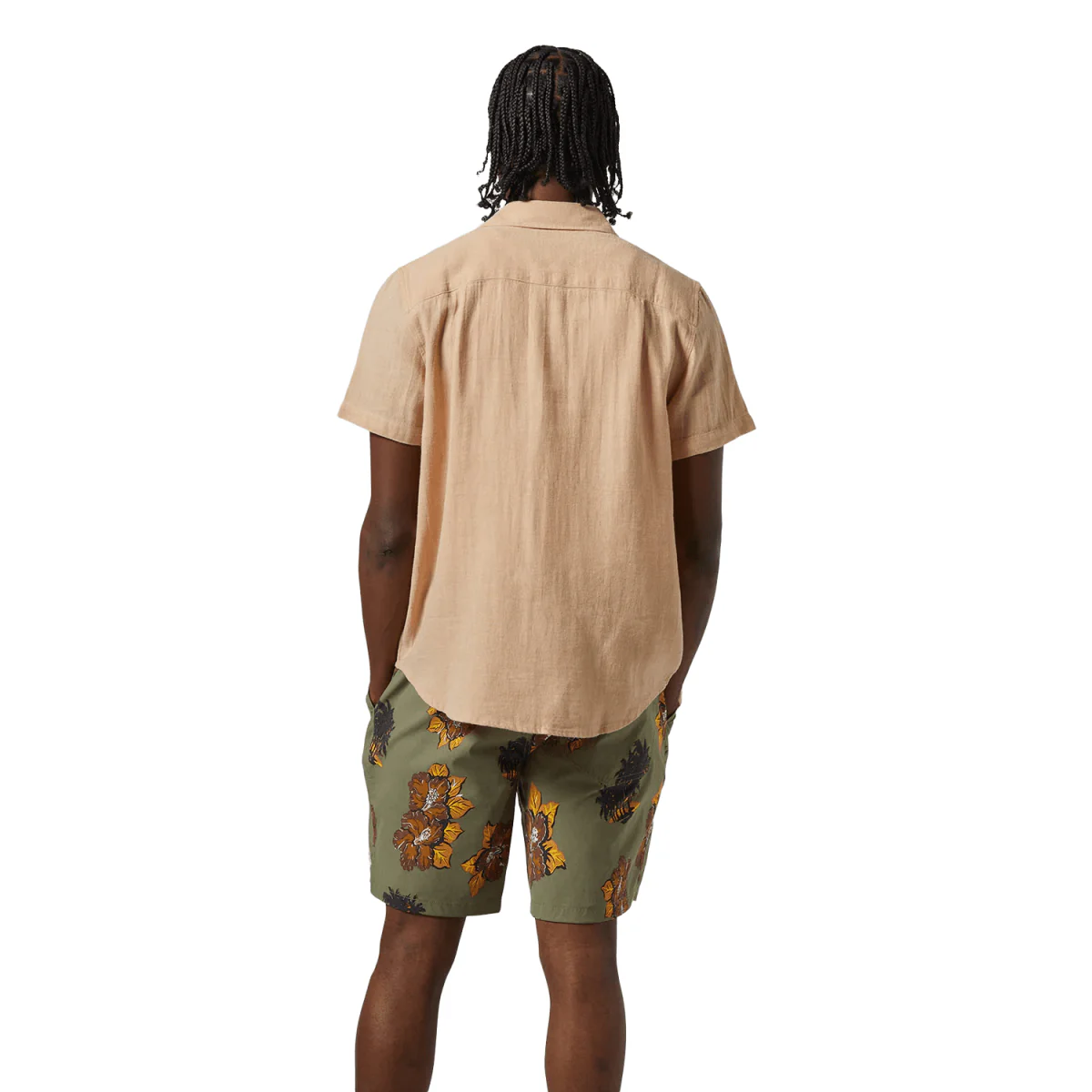 Brixton Men's Charter Organic Cotton S/S Woven Shirt Hazelnut - Image 2