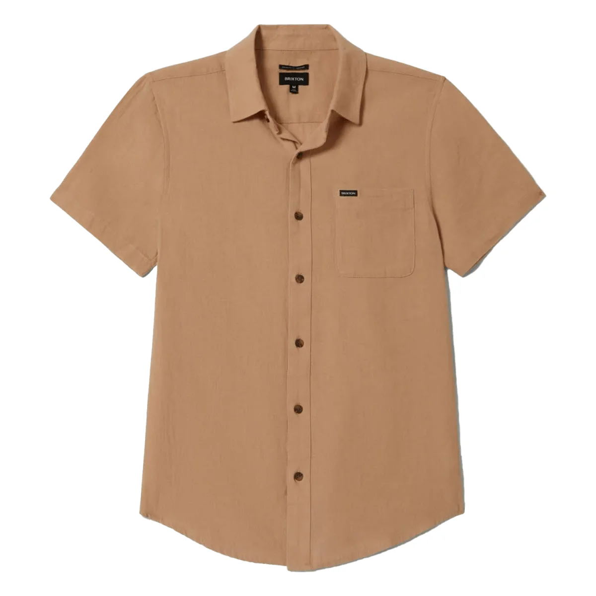 Brixton Men's Charter Organic Cotton S/S Woven Shirt Hazelnut - Image 3