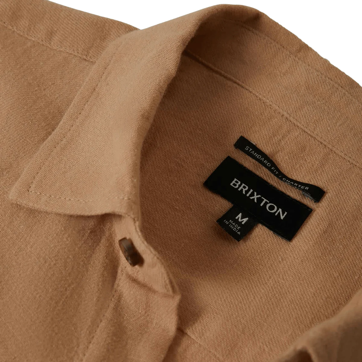 Brixton Men's Charter Organic Cotton S/S Woven Shirt Hazelnut - Image 4