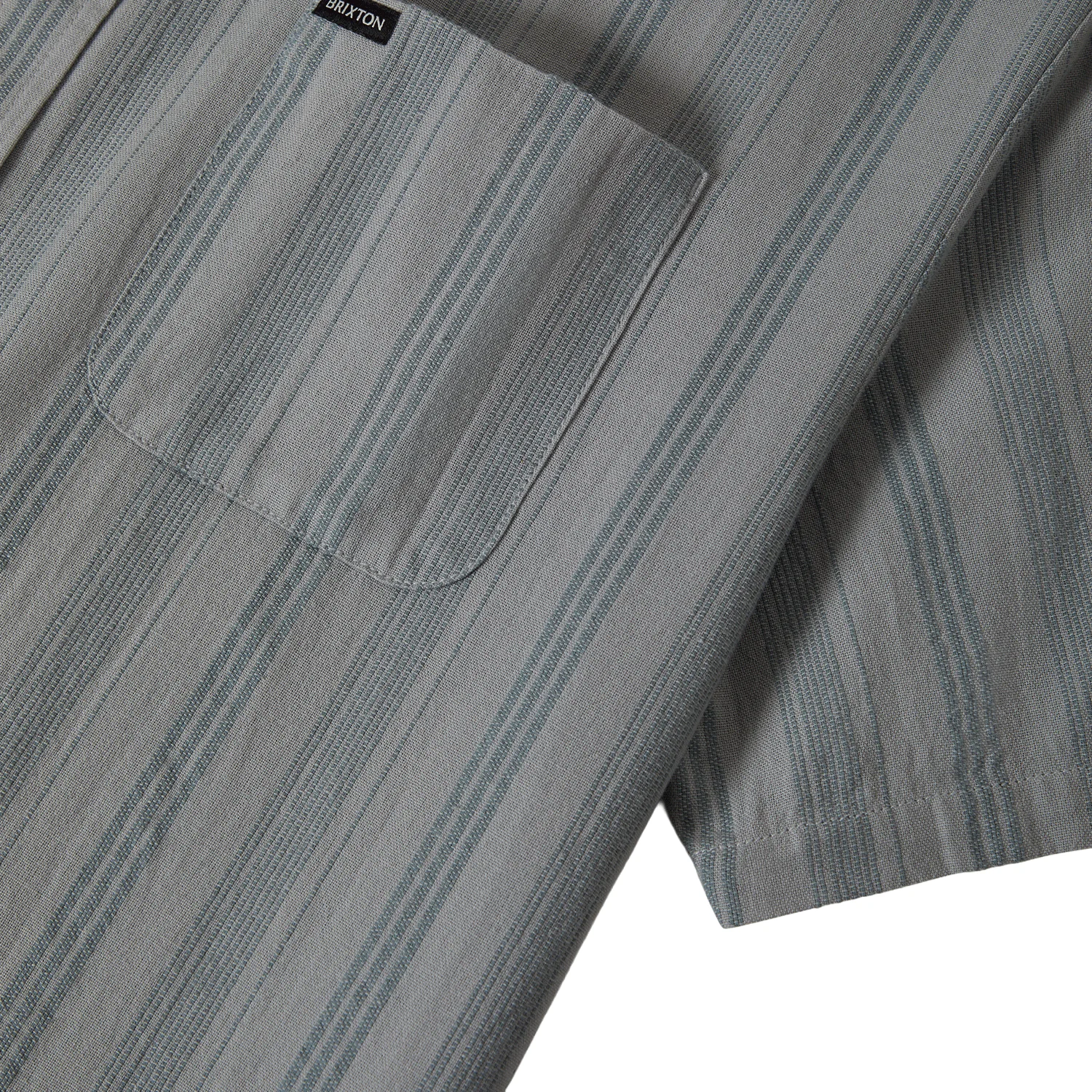 Brixton Men's Cru Striped Dobby S/S Woven Shirt Off Trooper - Image 3