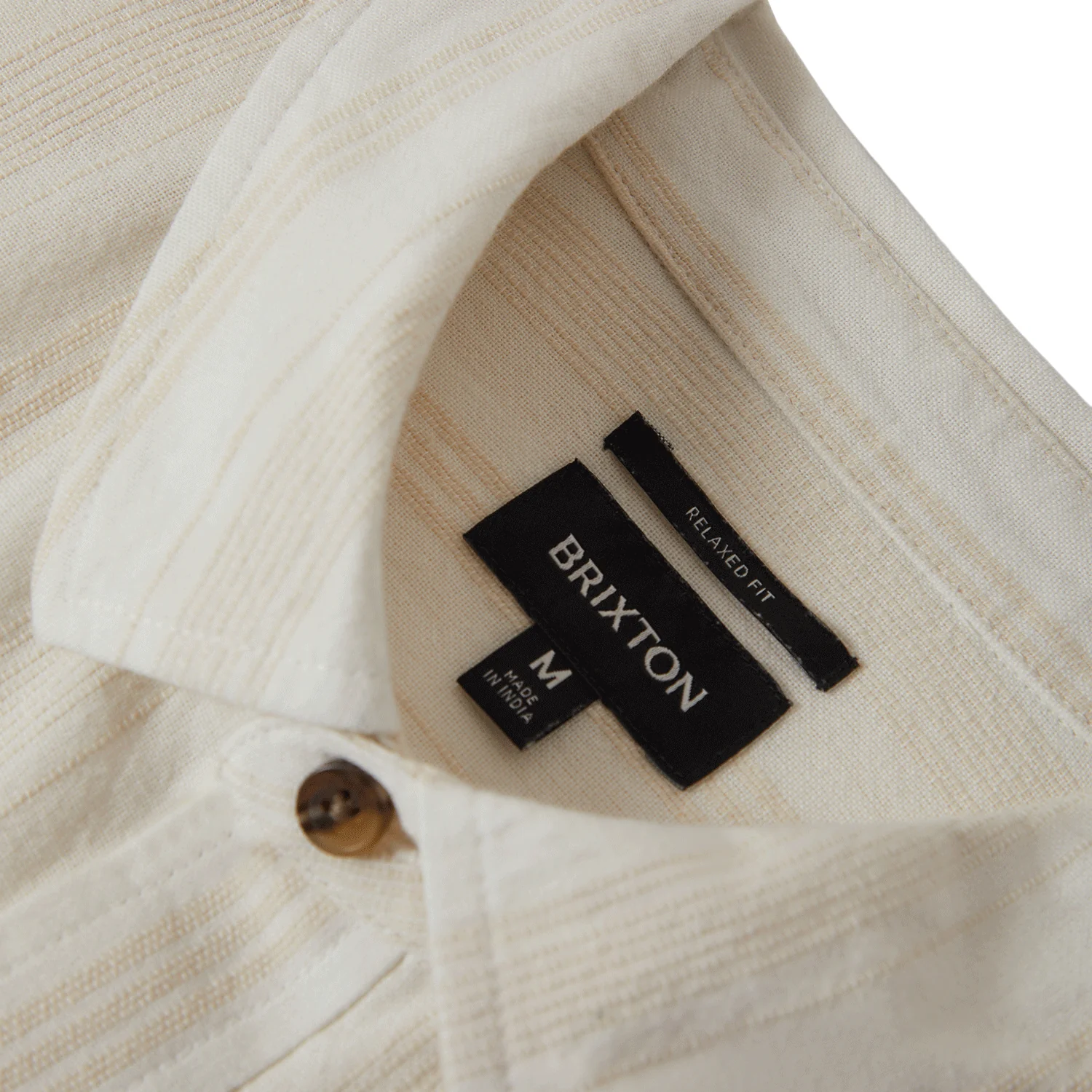 Brixton Men's Cru Striped Dobby S/S Woven Shirt Off White - Image 2