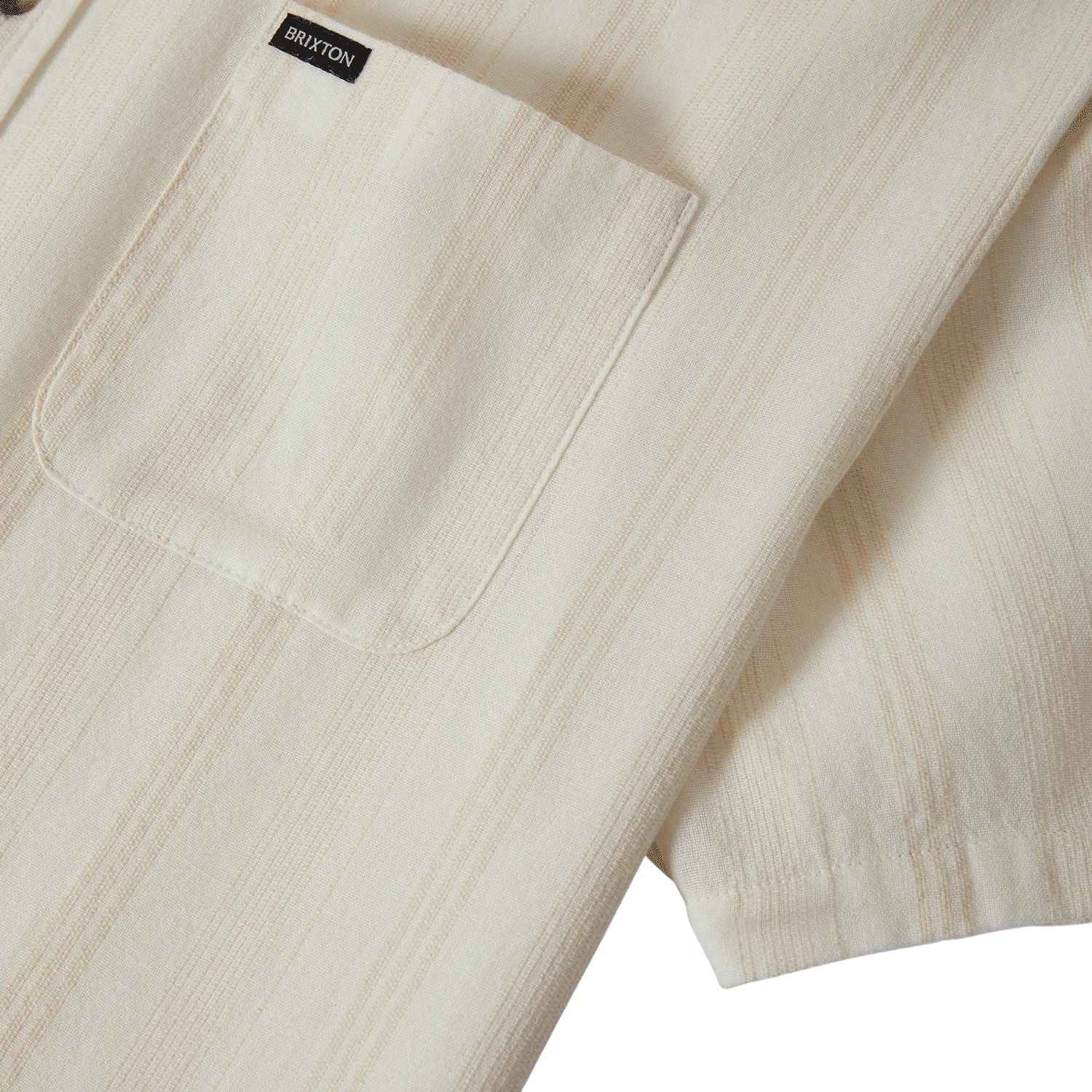 Brixton Men's Cru Striped Dobby S/S Woven Shirt Off White - Image 3