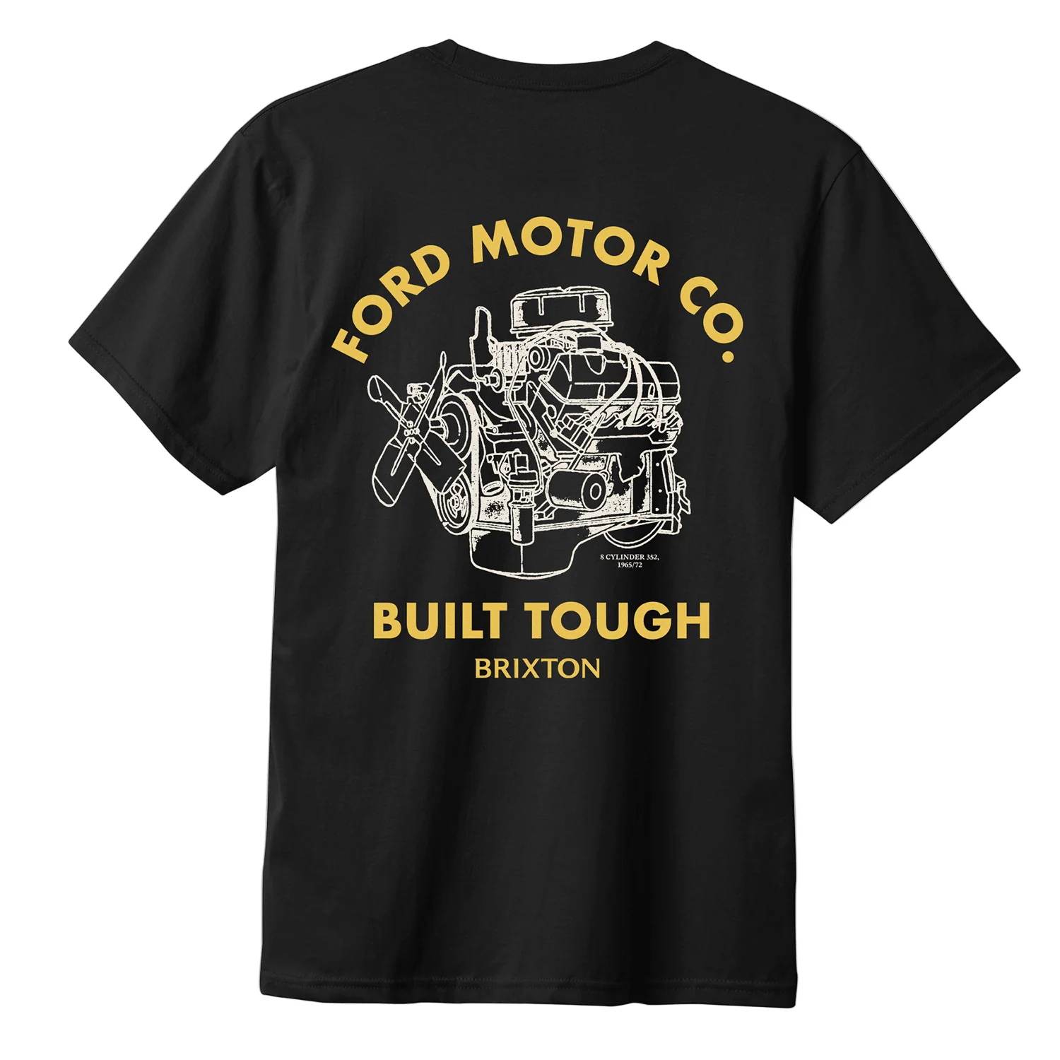 Brixton Men's Ford Built Tough S/S Standard T-Shirt Burnt Rubber - Image 2