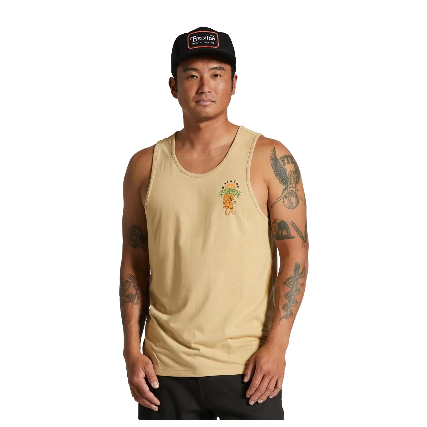Brixton Men's Palm Jaguar Tank Top Oak Milk - Image 3