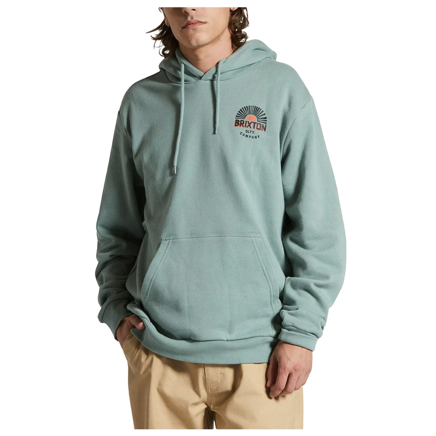 Brixton Men's Rising Sun Hoodie Chinois Green - Image 2