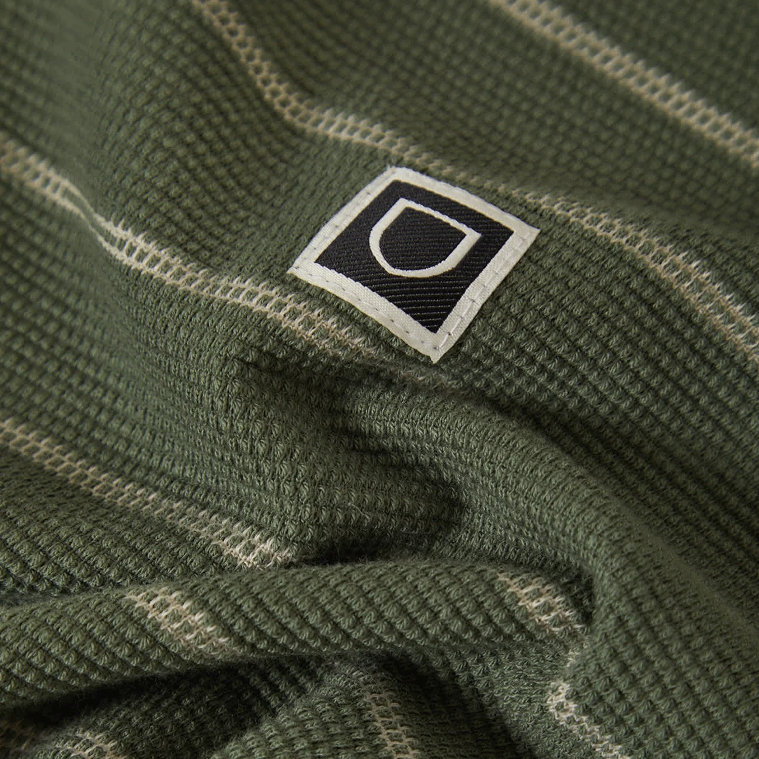 Brixton Men's Shield Pique Boxy Knit T Shirt Dark Olive/Whitecap - Image 5