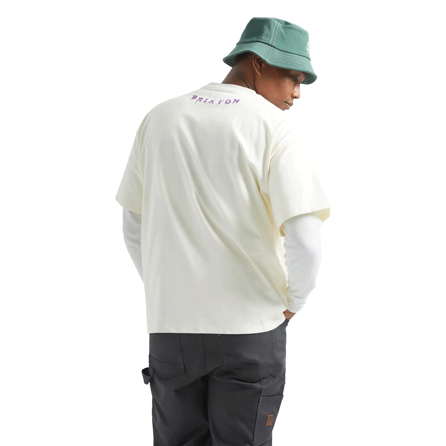 Brixton Men's Zephyr Oversized T Shirt Cream - Image 2