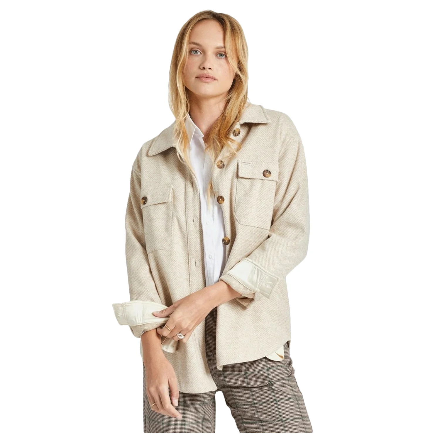 Brixton Women's Bagby Shirt Jacket Sesame - Image 2