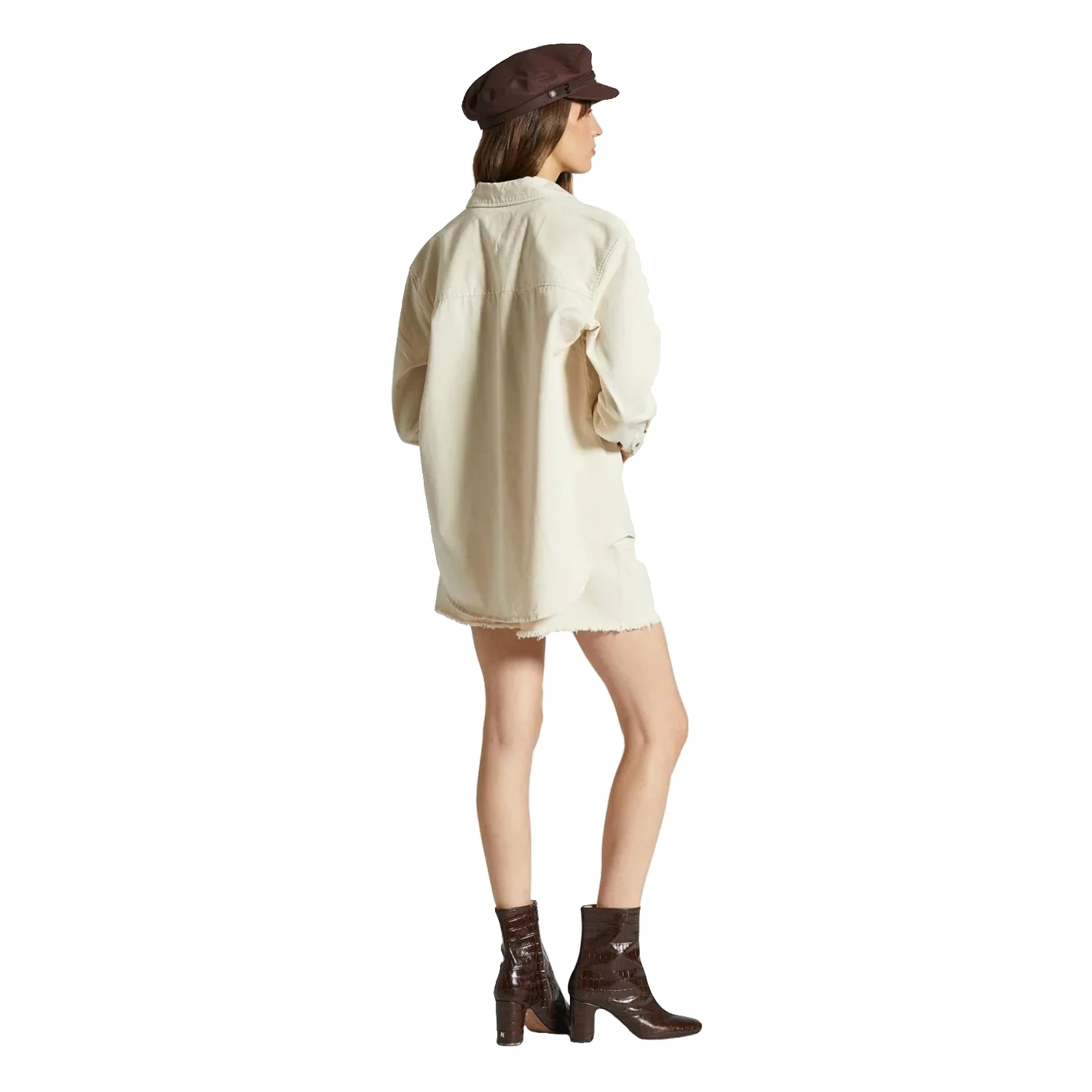 Brixton Women's Bowery Boyfriend Overshirt Natural - Image 4