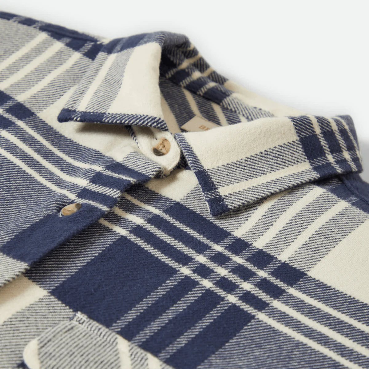 Brixton Women's Bowery Classic Flannel Azure Blue/Whitecap Plaid - Image 4