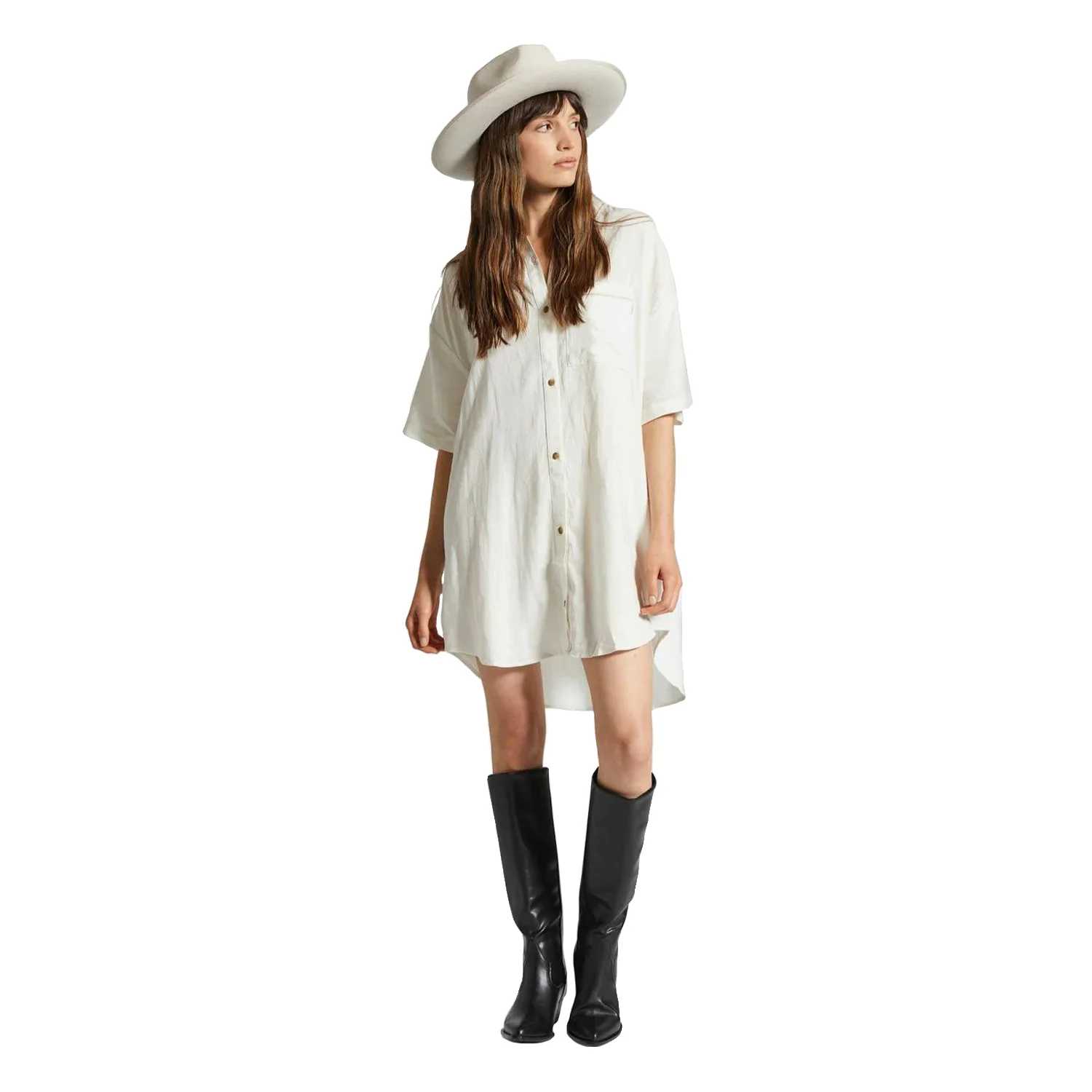 Brixton Women's Condesa Linen Shirtdress Off White - Image 3