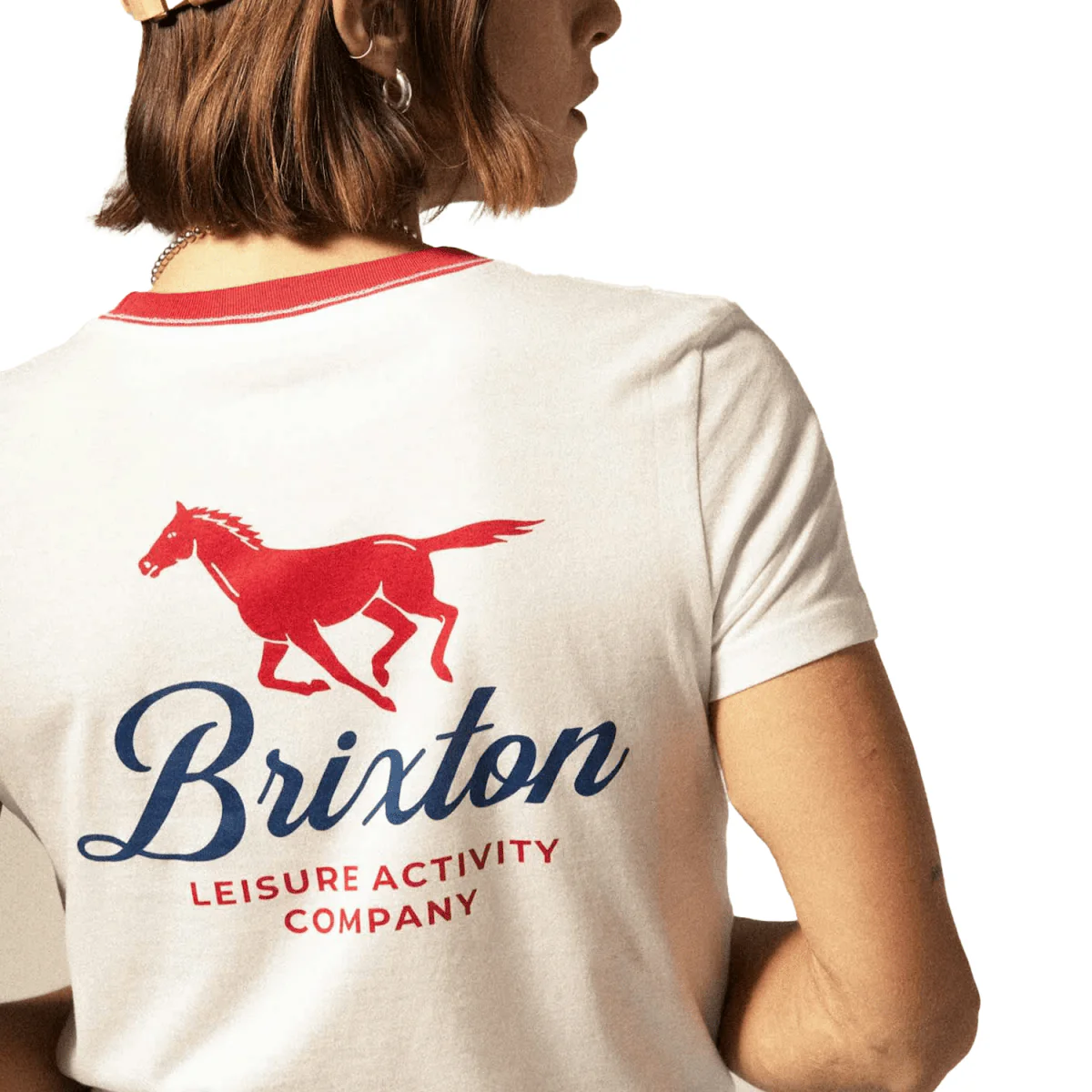 Brixton Women's Leisure Activity Fitted Crew T-Shirt White - Image 3