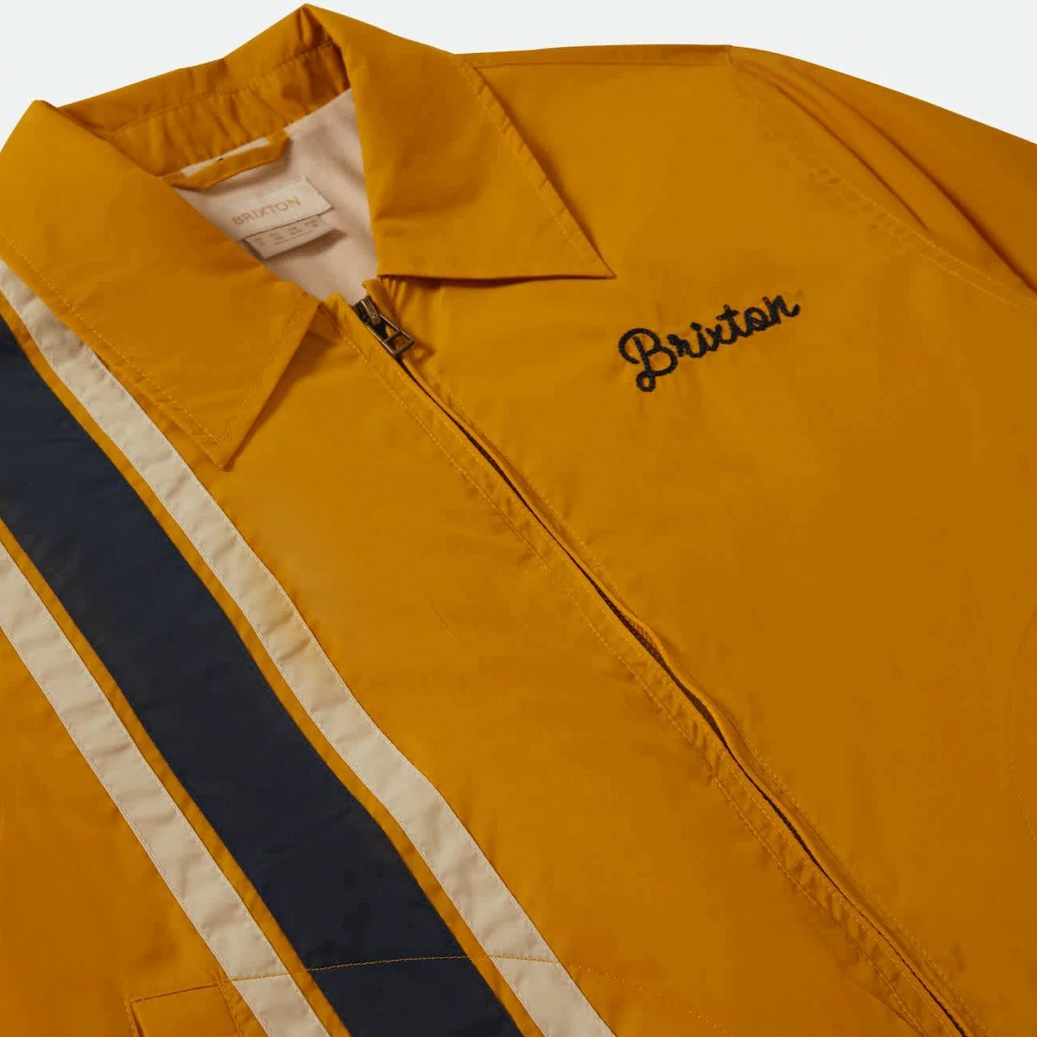 Brixton x Goodyear Men's Slick Wind Breaker Jacket Nugget Gold - Image 3