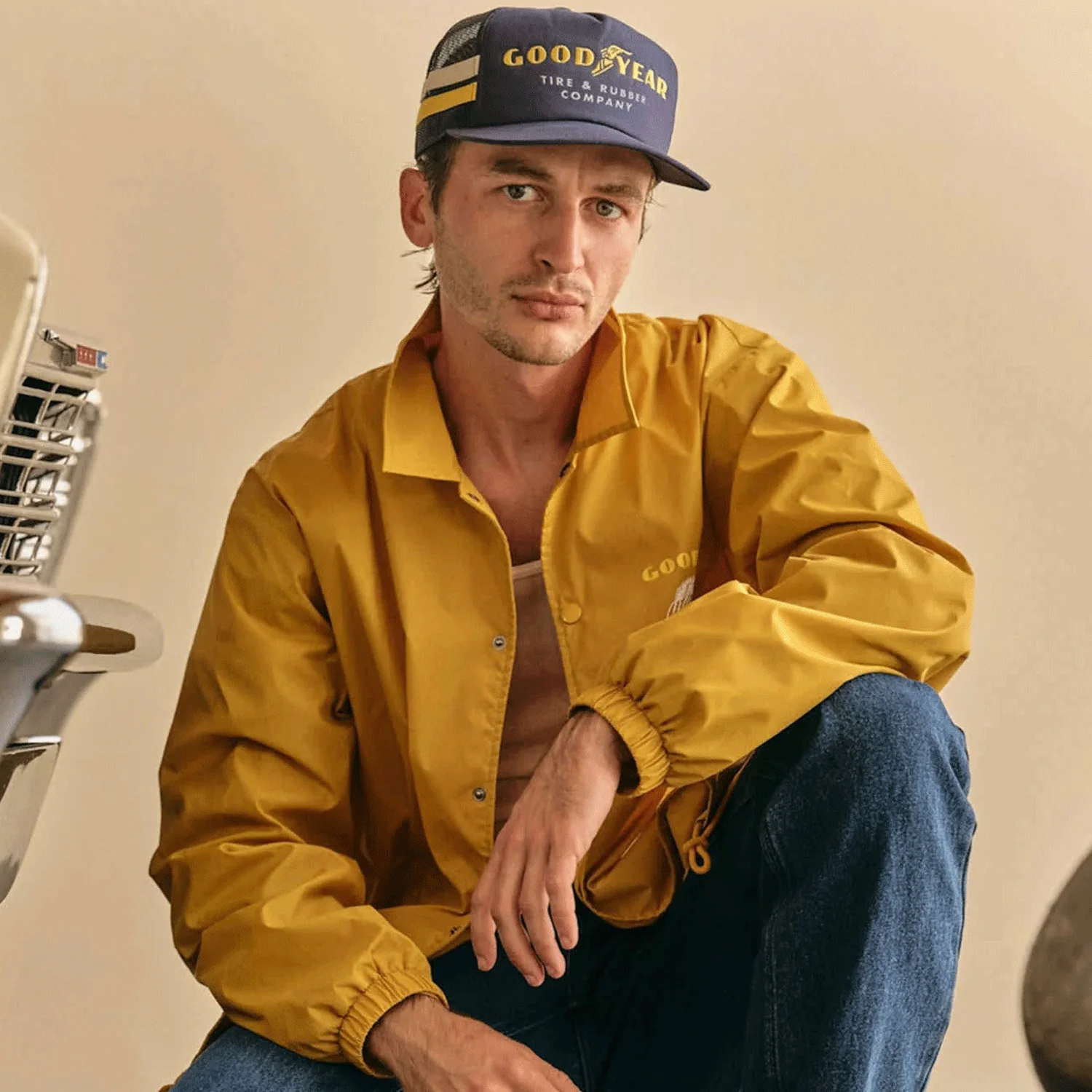 Brixton x Goodyear Service MP Trucker Hat Navy - Image 3