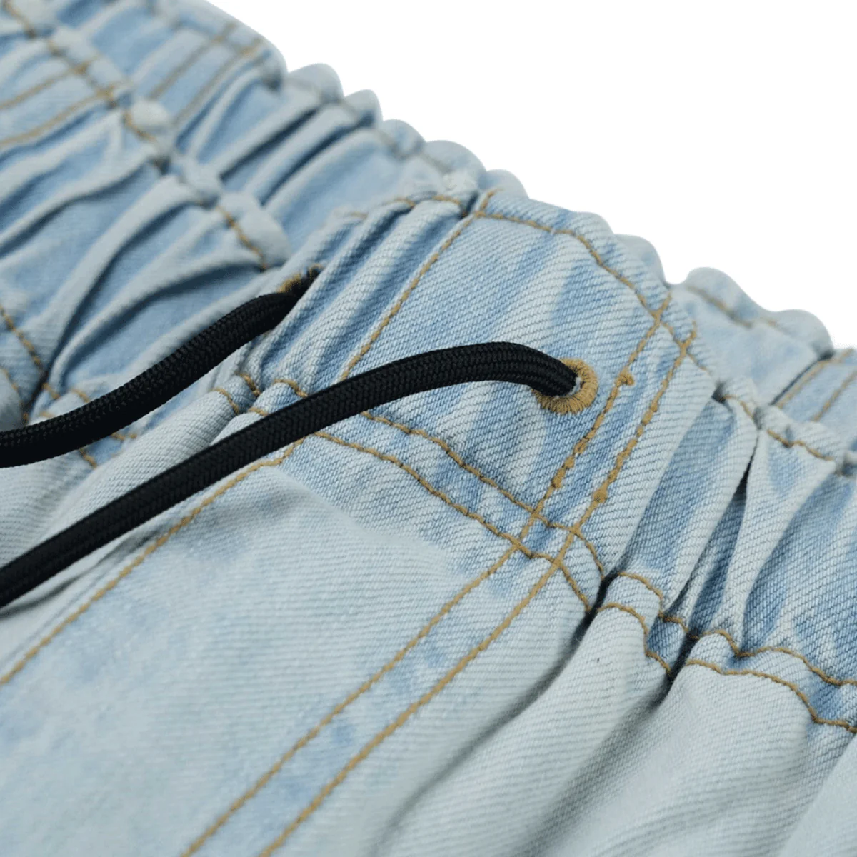 Bsrabbit DSXBS Super Wide Line Ventilation Wax Real Denim Pant 2025 Light Blue - Image 4