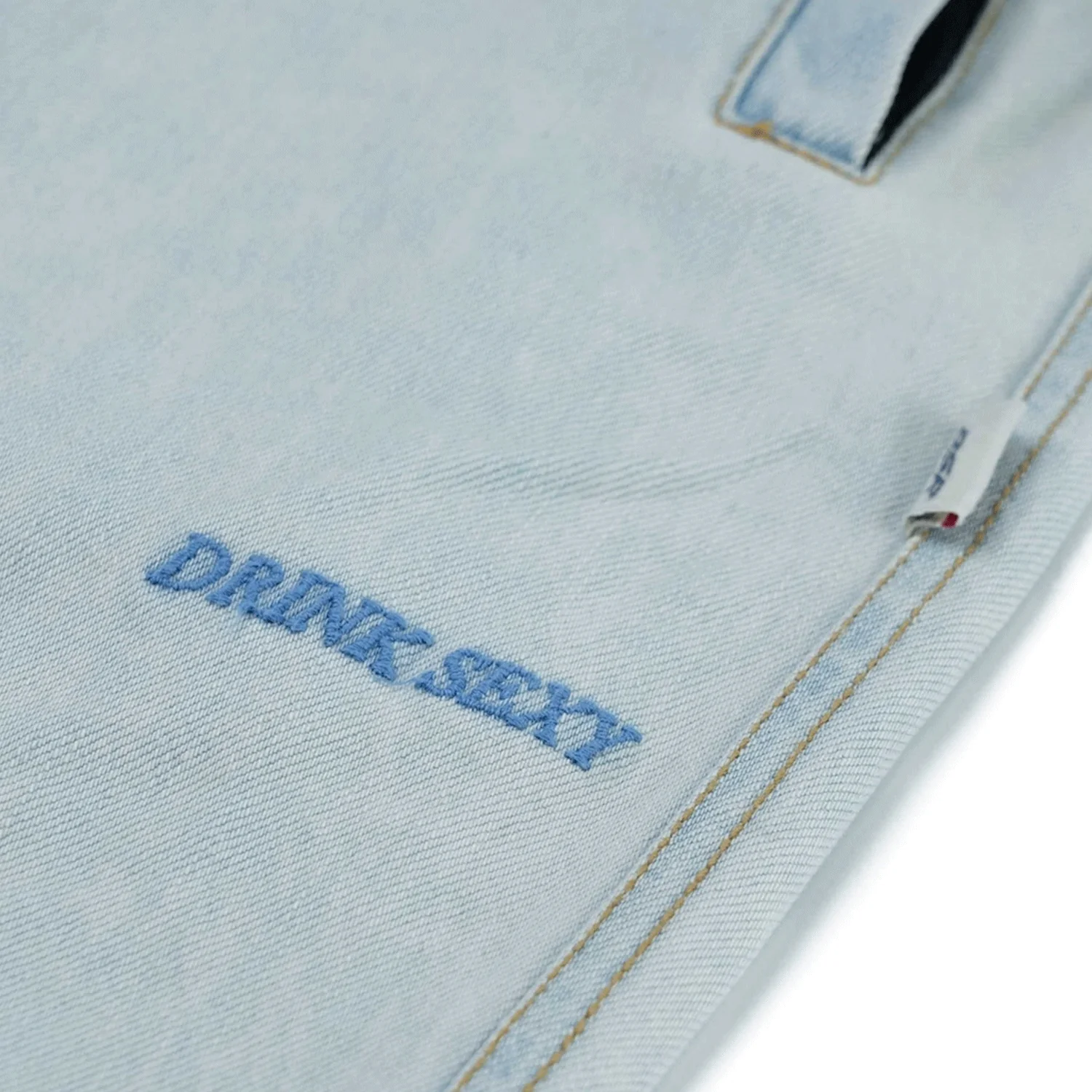 Bsrabbit DSXBS Super Wide Line Ventilation Wax Real Denim Pant 2025 Light Blue - Image 5
