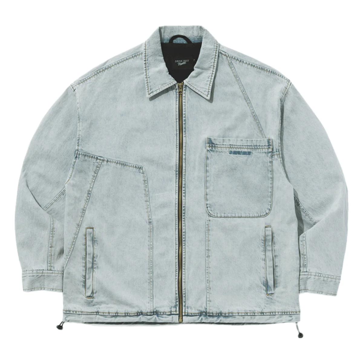 Bsrabbit DSXBS Wax Real Denim Collar Jacket 2025 Light Blue - Image 2