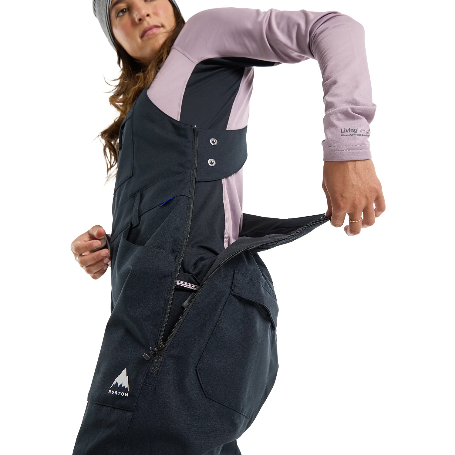 Burton Women's Avalon Stretch Bib Pant (Tall) 2024 True Black - Image 3