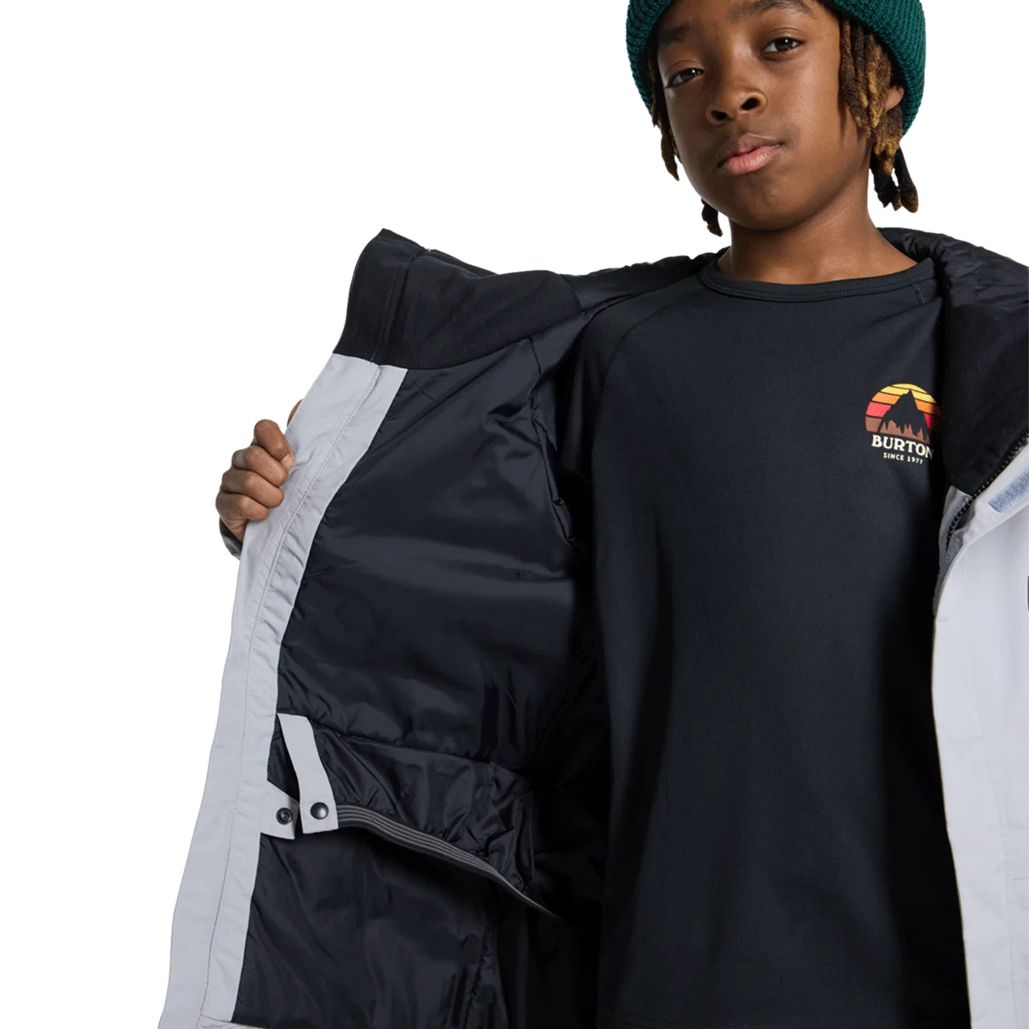 Burton Kids Skimmer 2L Jacket 2026 Silver Sconce/True Black - Image 5