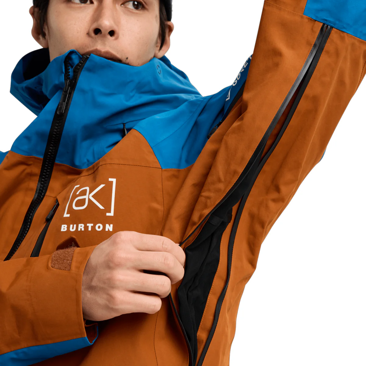 Burton Men's [ak] Cyclic Gore‑Tex 2L Jacket 2026 Chestnut Brown/Blue Teal - Image 5