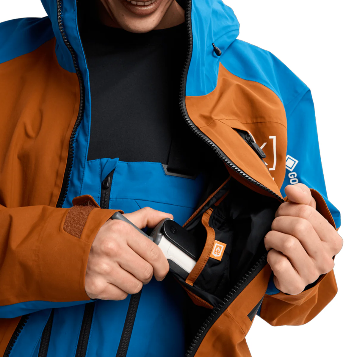 Burton Men's [ak] Cyclic Gore‑Tex 2L Jacket 2026 Chestnut Brown/Blue Teal - Image 6