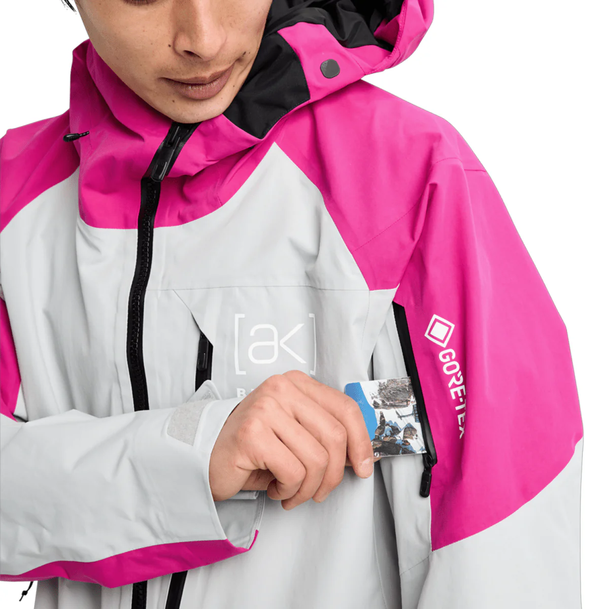 Burton Men's [ak] Cyclic Gore‑Tex 2L Jacket 2026 Very Berry/Gray Cloud - Image 5