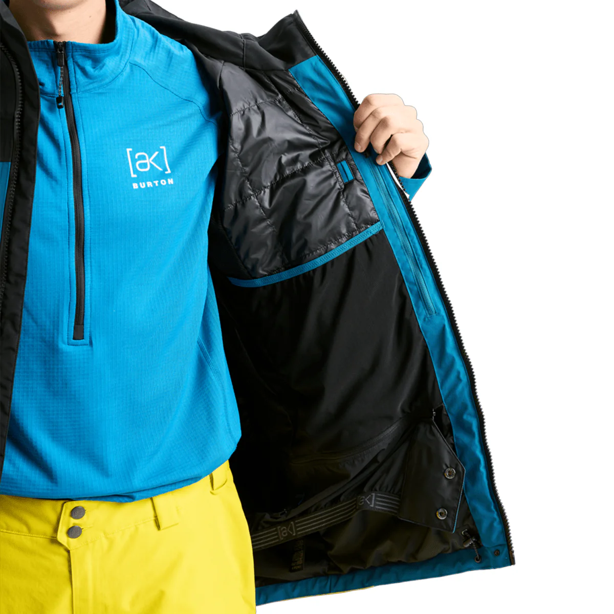 Burton Men's [ak] Swash Gore‑Tex 2L Jacket 2026 True Black/Blue Teal/Atomic Yellow - Image 4