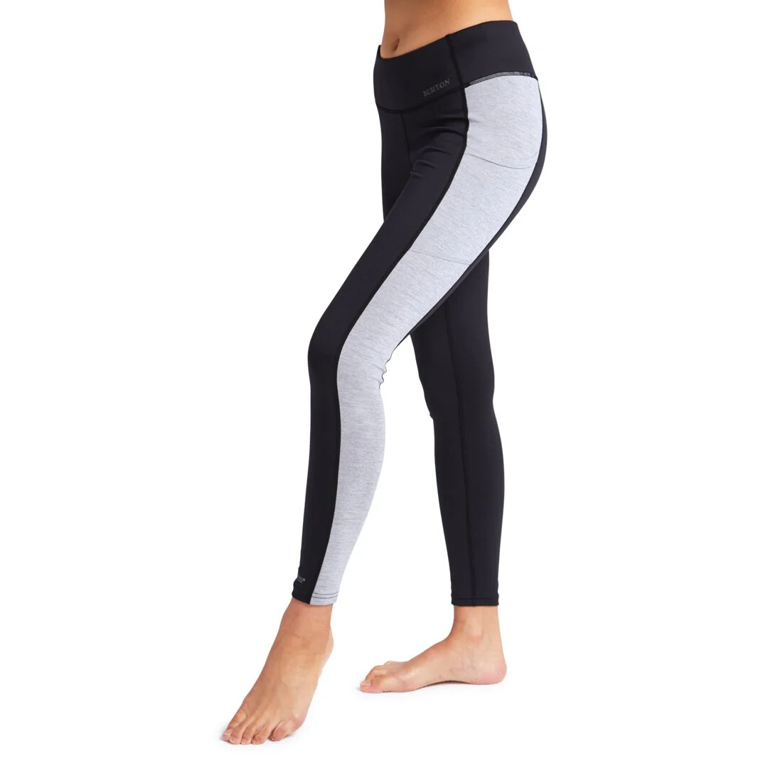 Burton Women's Midweight X Base Layer Pant 2024 True Black/Gray Heather - Image 2