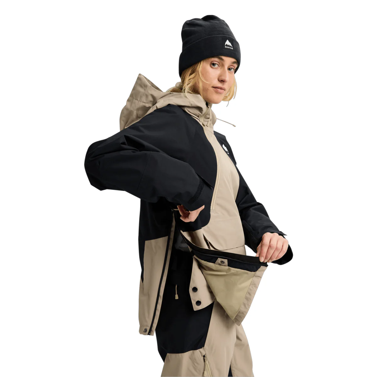Burton Women's Reserve 2L Relaxed Anorak 2026 Summit Taupe/True Black - Image 2