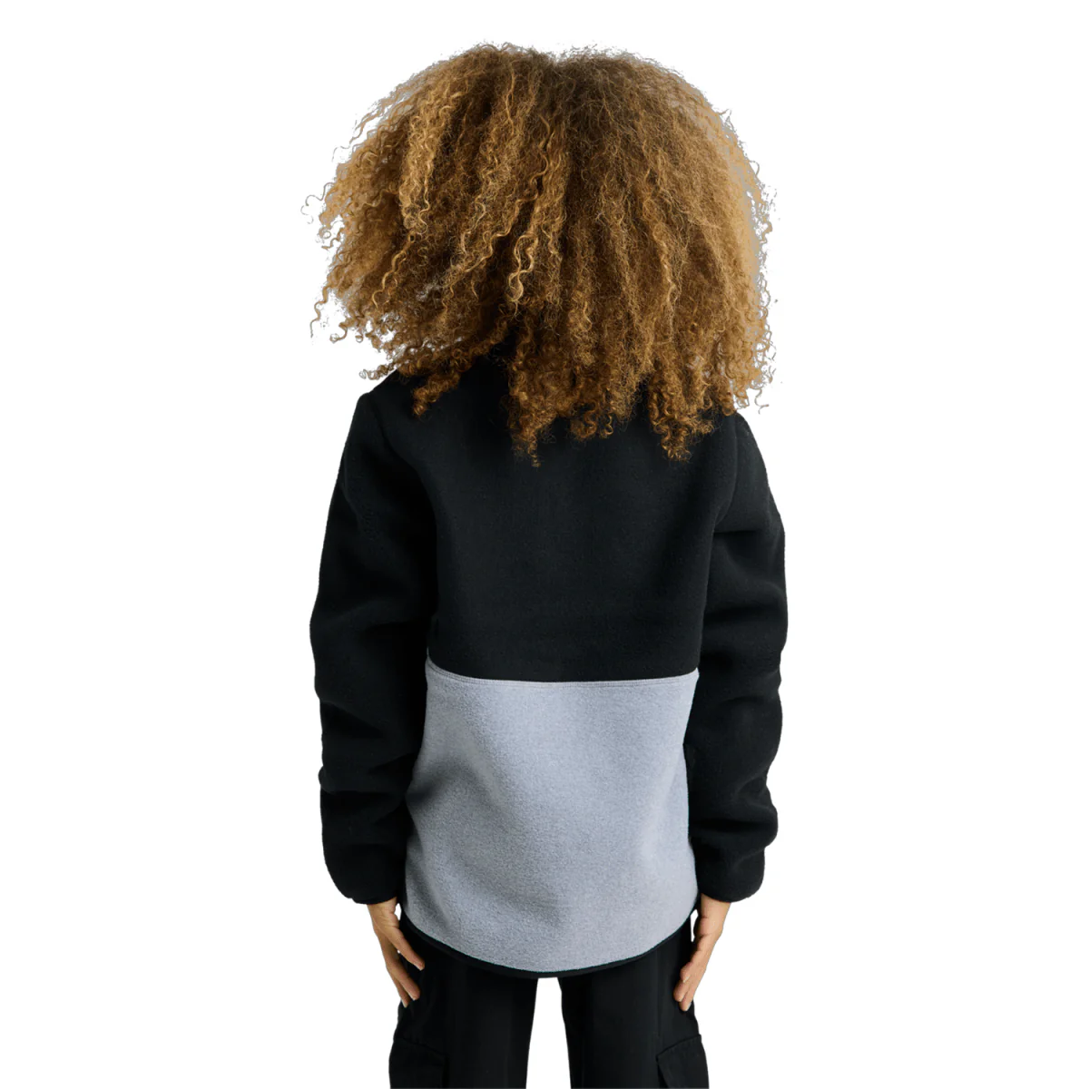 Burton Kids Cinder Fleece Anorak 2027 True Black/Gray Heather - Image 2