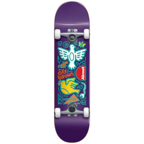 Almost Skateistan Sky Doodle FP Skate Complete Purple 7.875 - Image 2