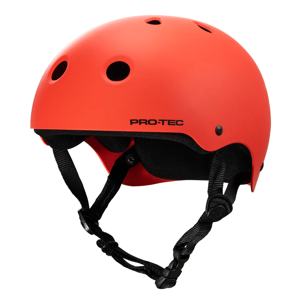 Pro-Tec Classic Certified Matte Bright Red Skate Helmet - Image 3