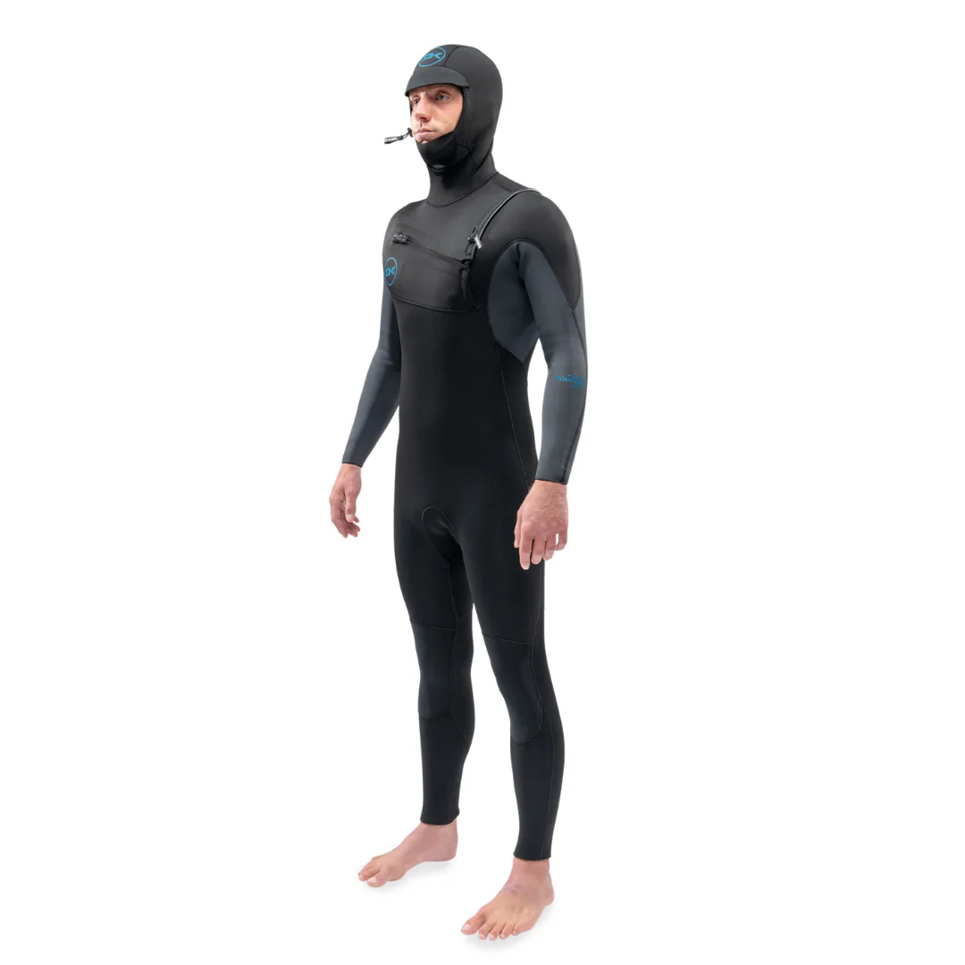 Dakine Men's Quantum 5/4/3mm Chest Zip Hooded Wetsuit Black/Grey - Image 2