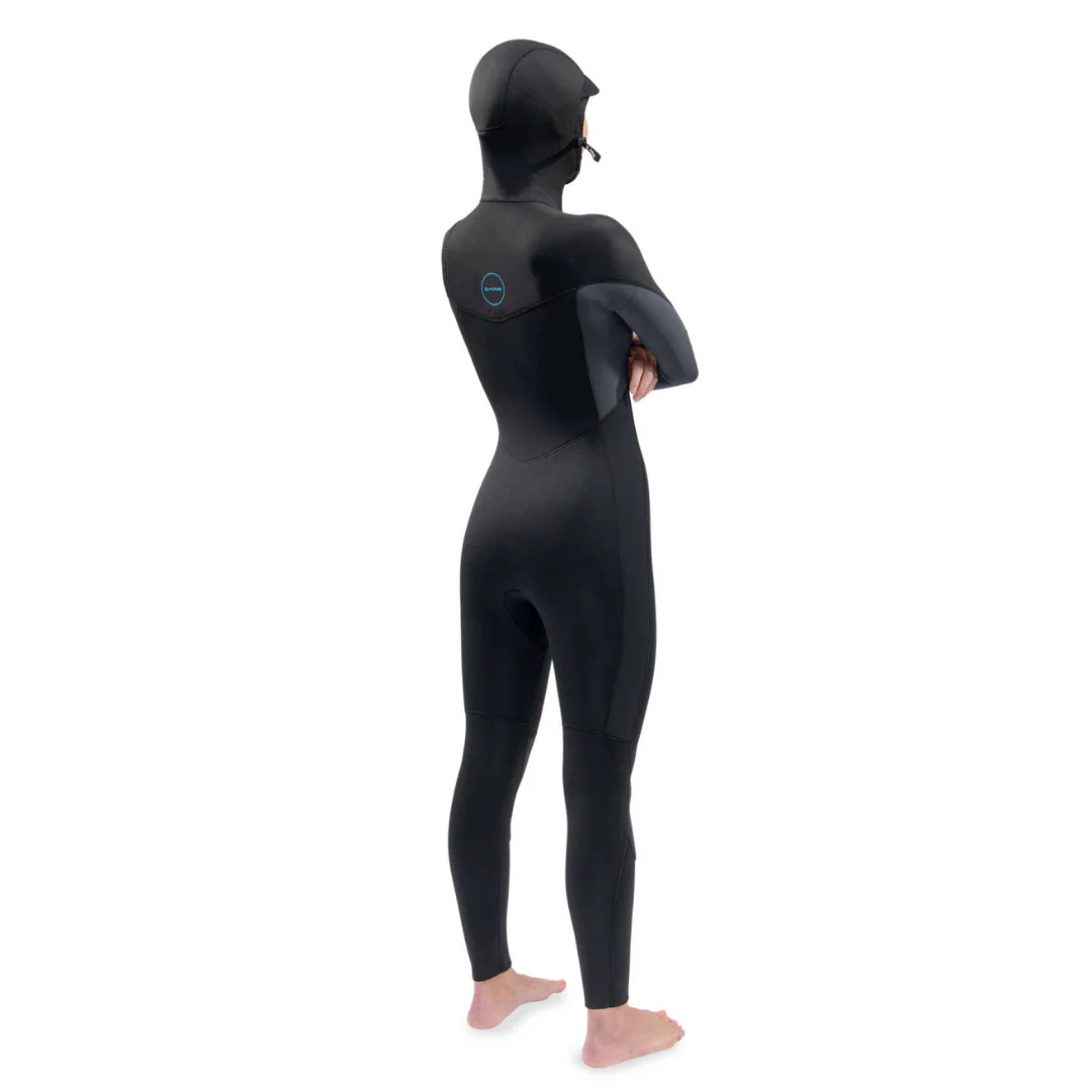 Dakine Women's Quantum 5/4/3mm Chest Zip Hooded Wetsuit Black/Grey - Image 3