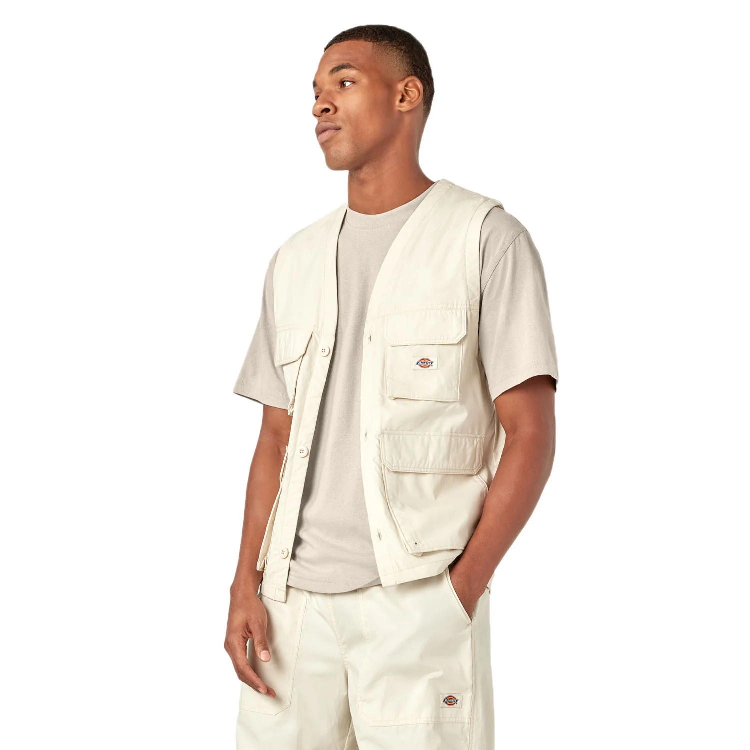 Dickies Men's Fishersville Vest Stone Whitecap Grey - Image 3