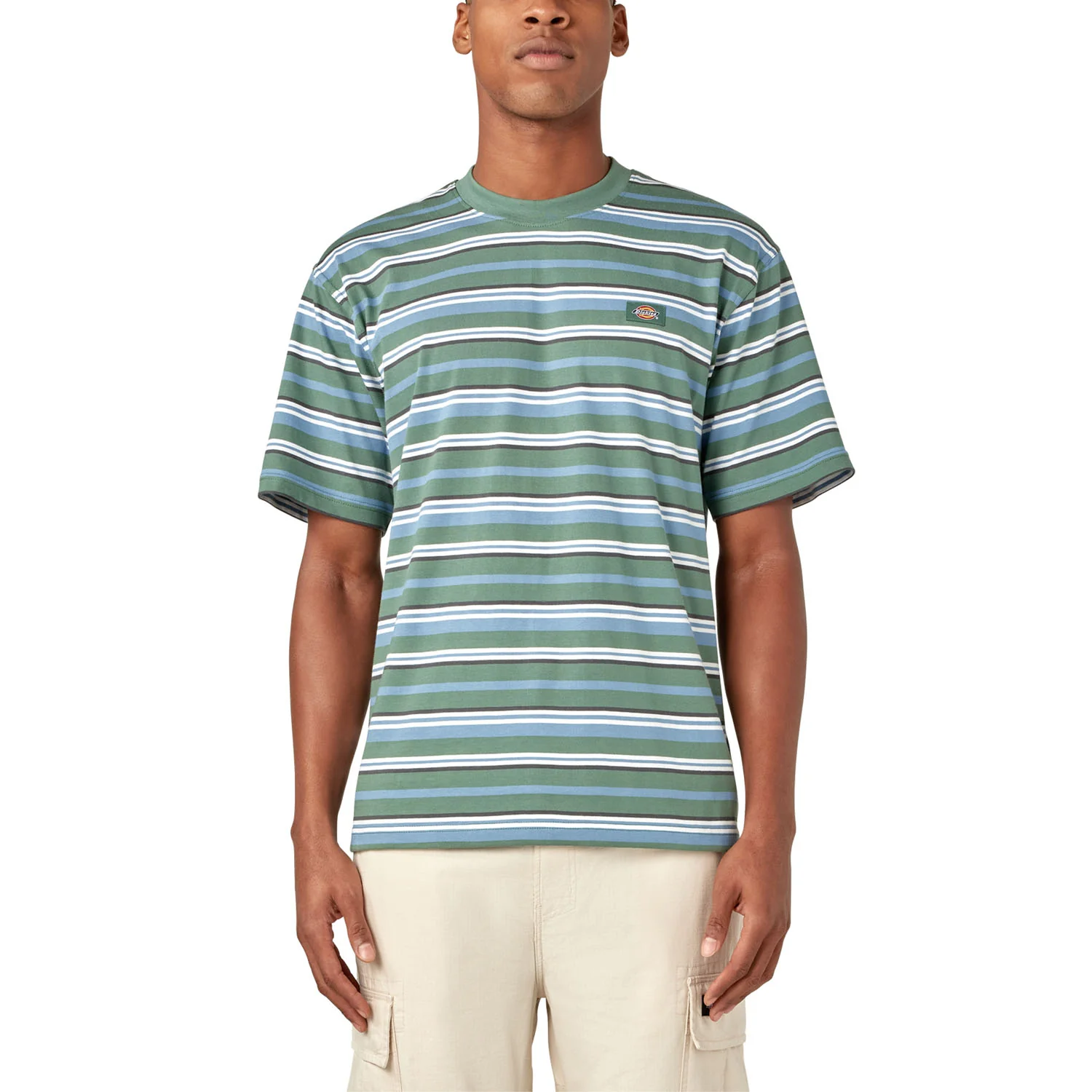 Dickies Men's Glade Spring Stripe S/S Tee Horizontal Stripe - Image 2
