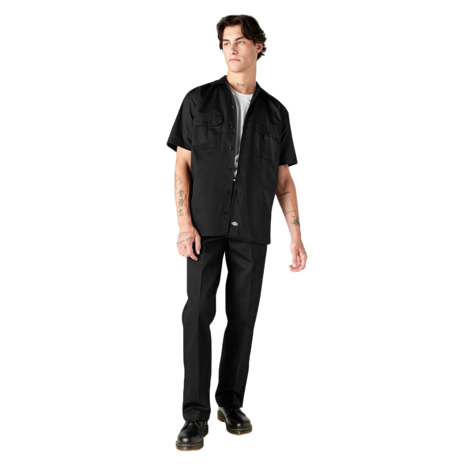 Dickies Men's S/S Work Shirt Black - Image 2