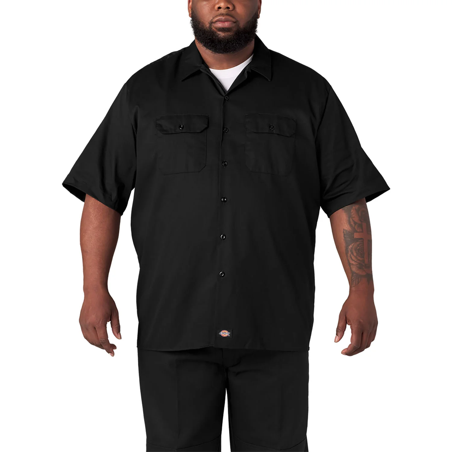 Dickies Men's S/S Work Shirt Black - Image 4
