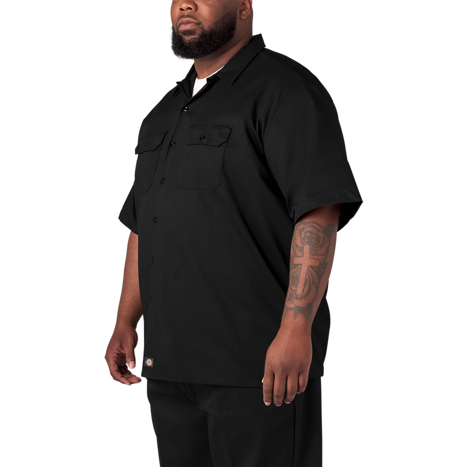 Dickies Men's S/S Work Shirt Black - Image 5