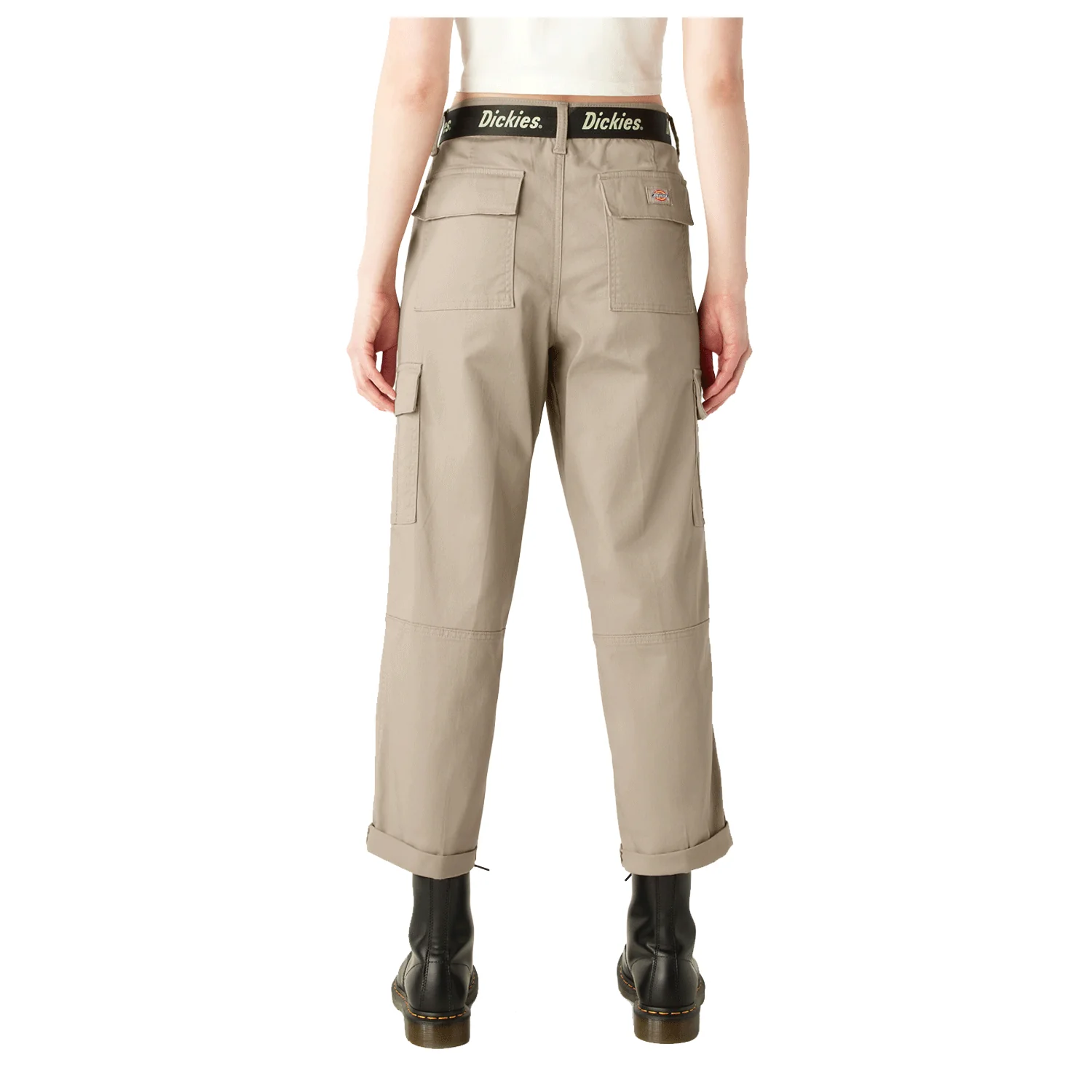 Dickies Women's Cropped Cargo Pant Desert Sand - Image 2