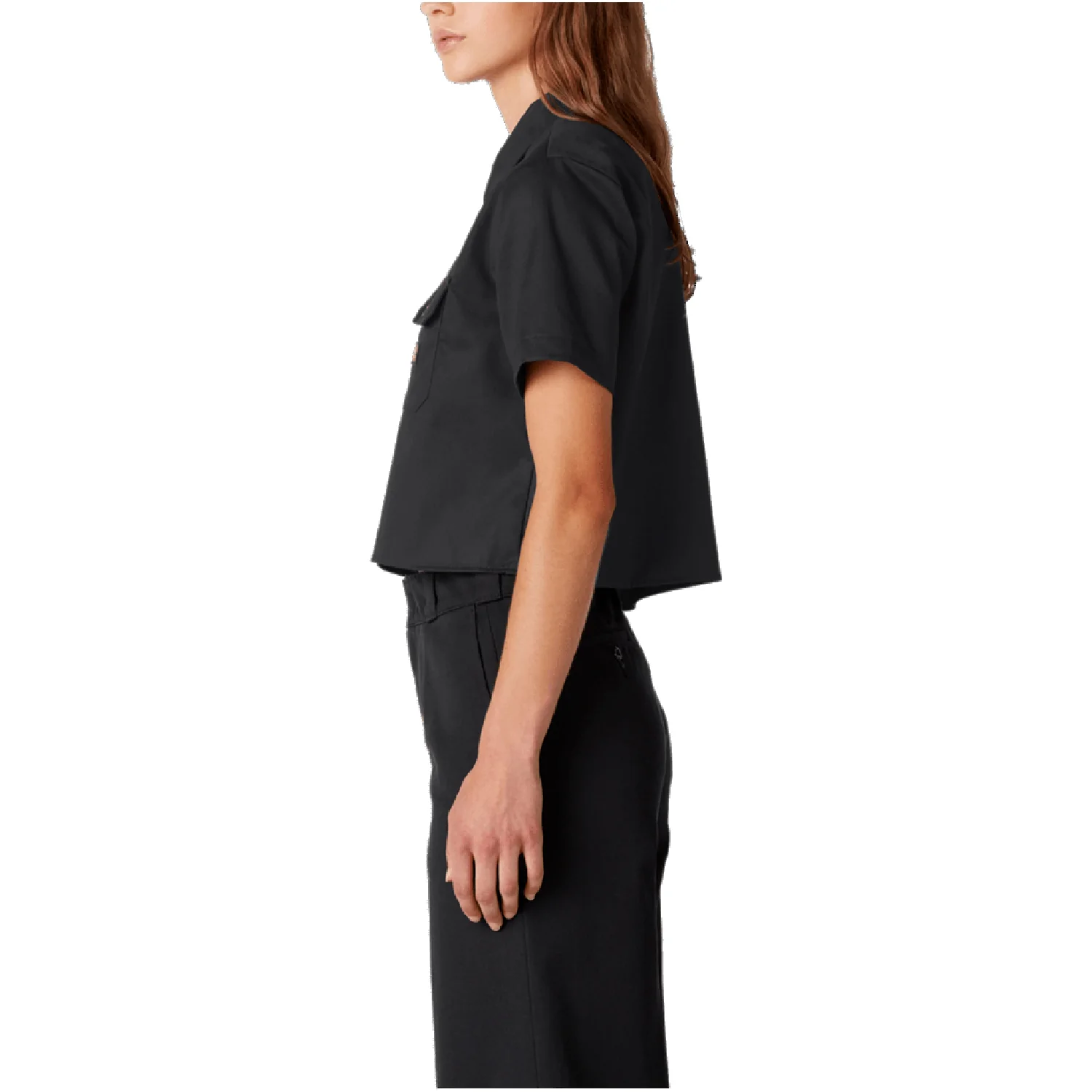 Dickies Women's Cropped Work Shirt Black - Image 2