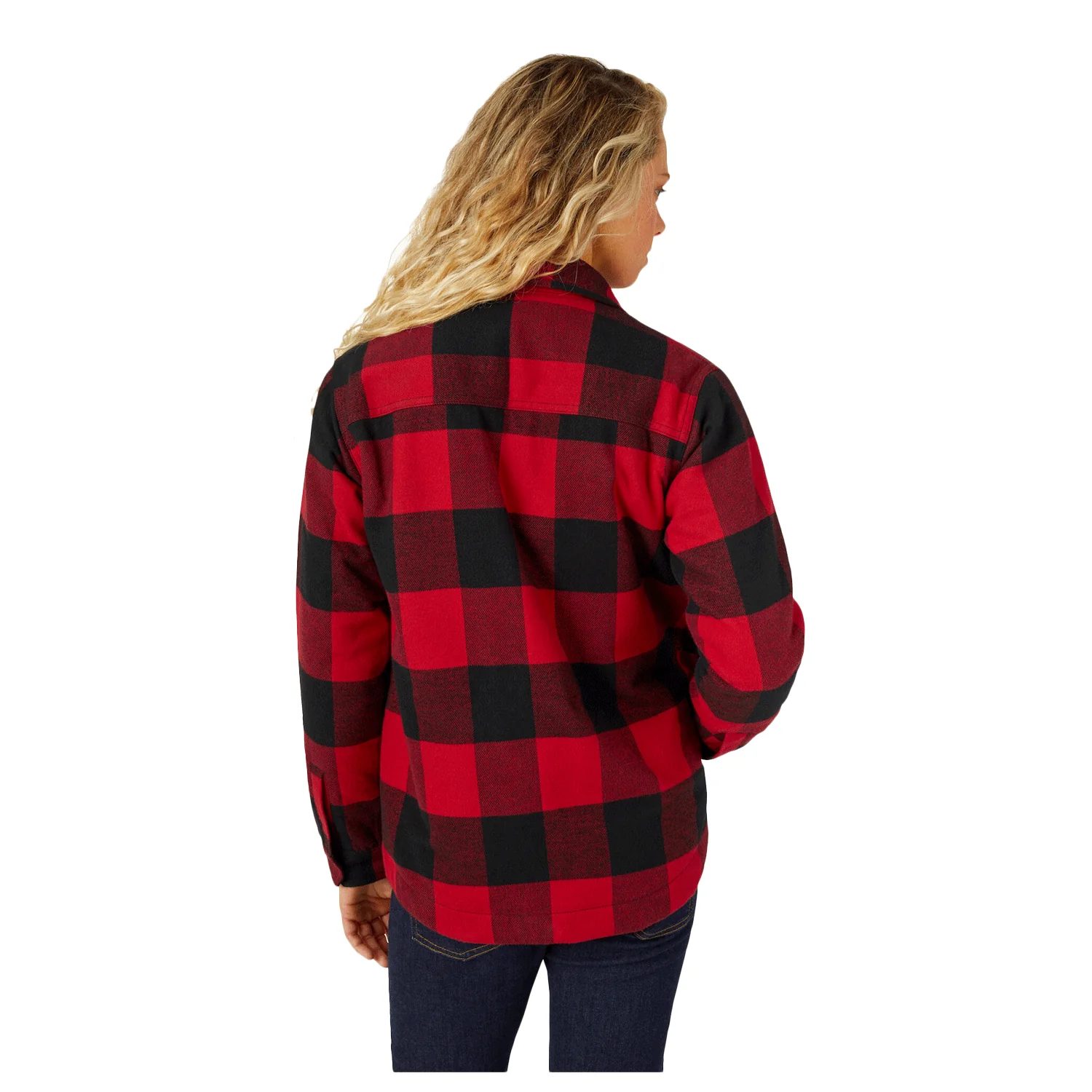 Dickies Women's Flannel Sherpa Chore Jacket English Red/Black Buffalo Plaid - Image 2