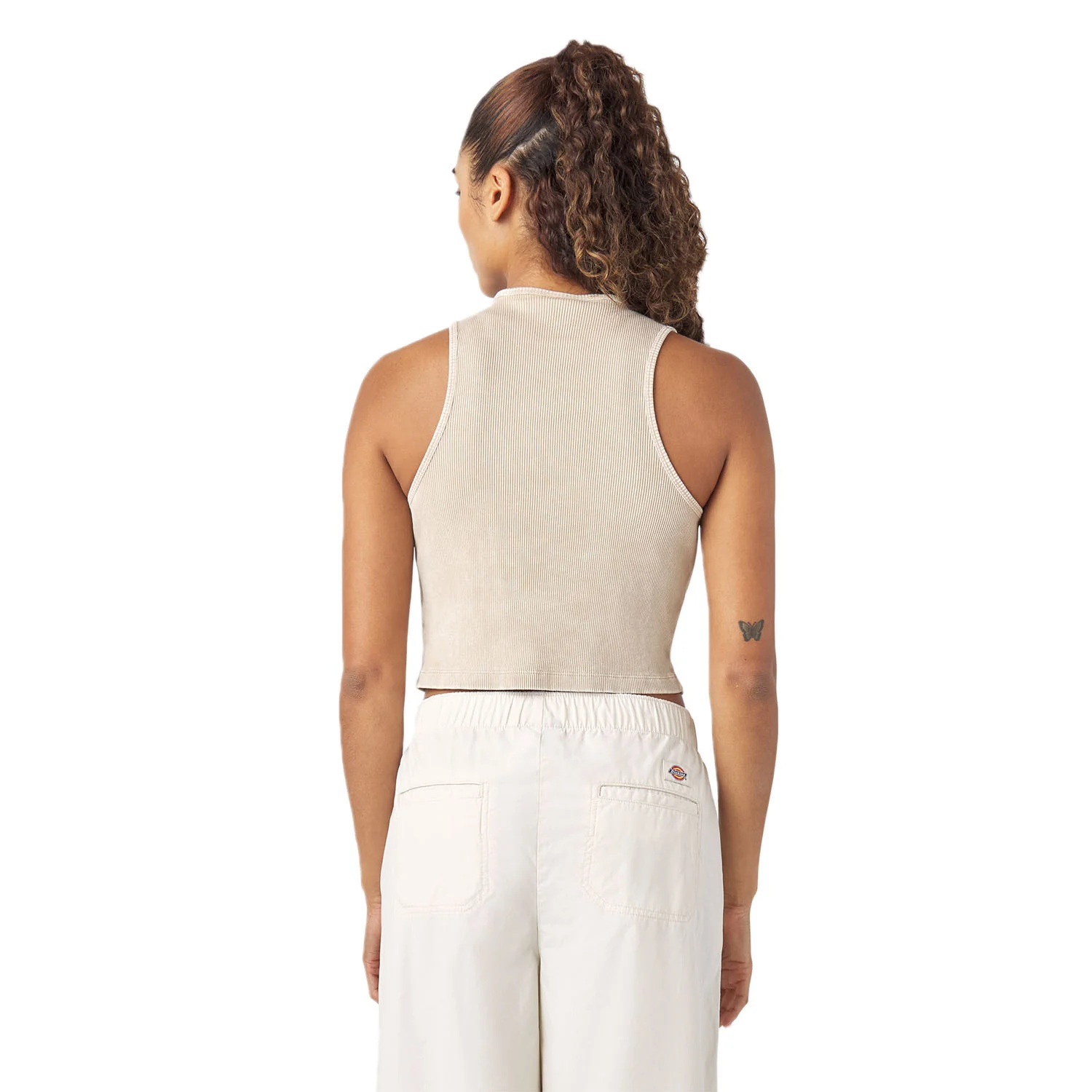 Dickies Women's Newington Tank Top Overdyed W/Acid Wash Sandstone - Image 3